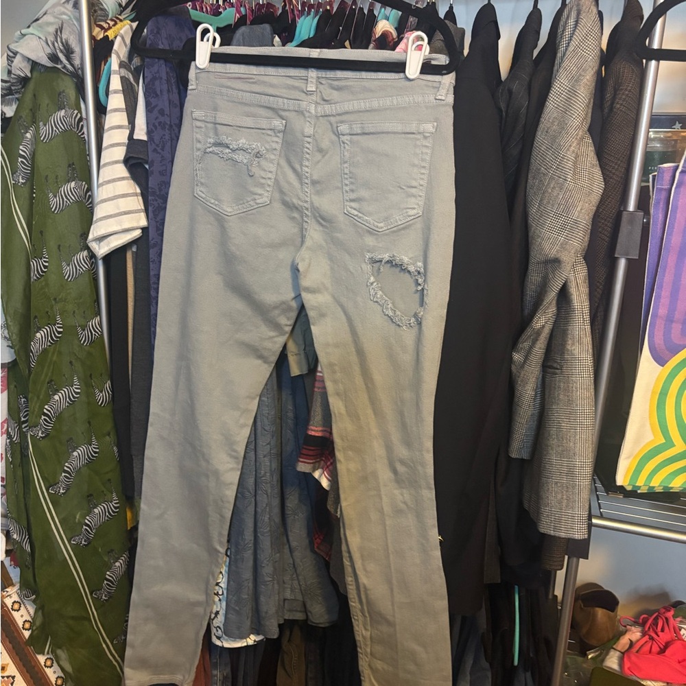 Angry Rabbit Green Skinny Jeans Distressed Style - Picture 2 of 5